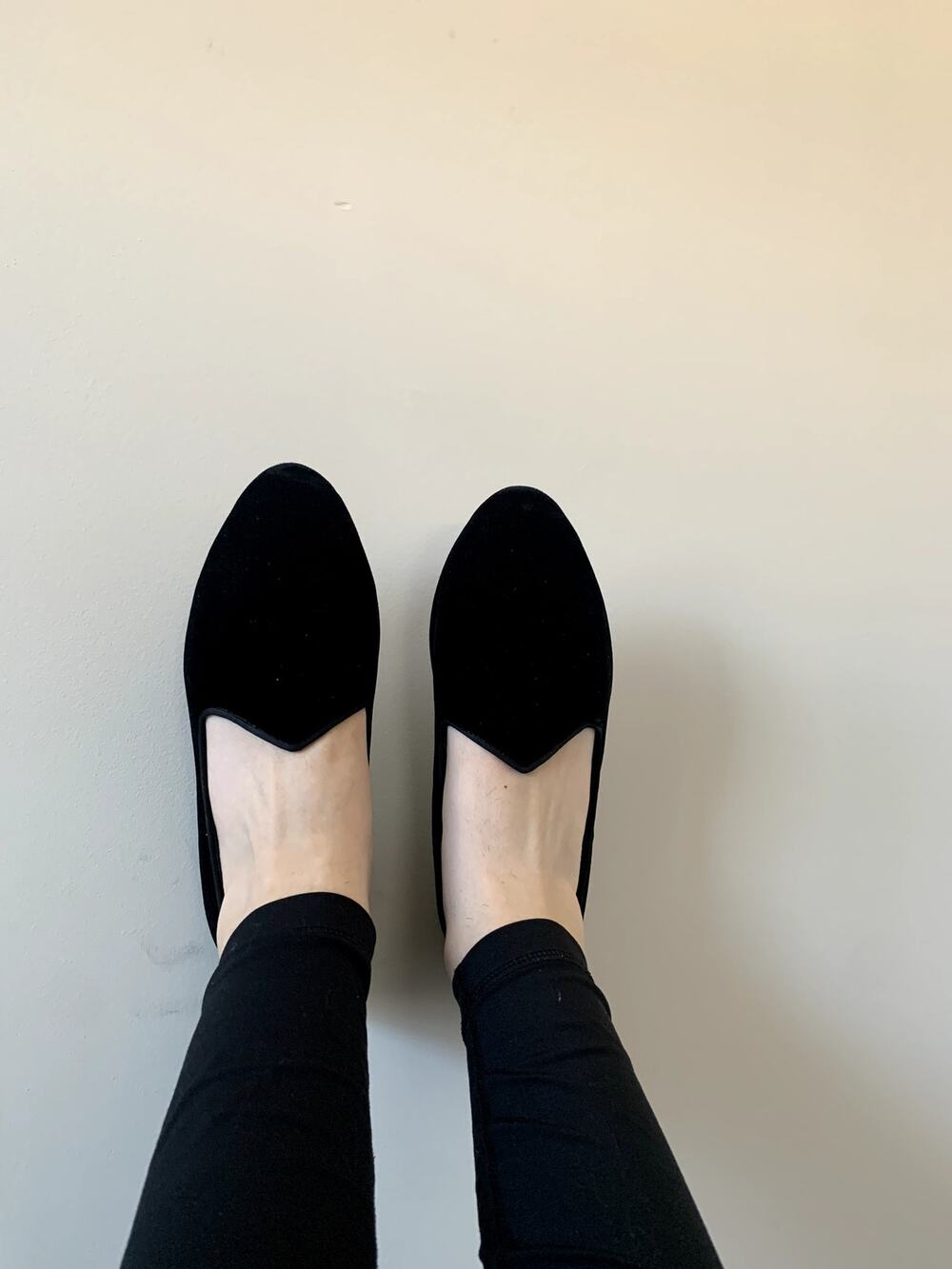 Birdies The Heron Black Velvet Loafers Size 8